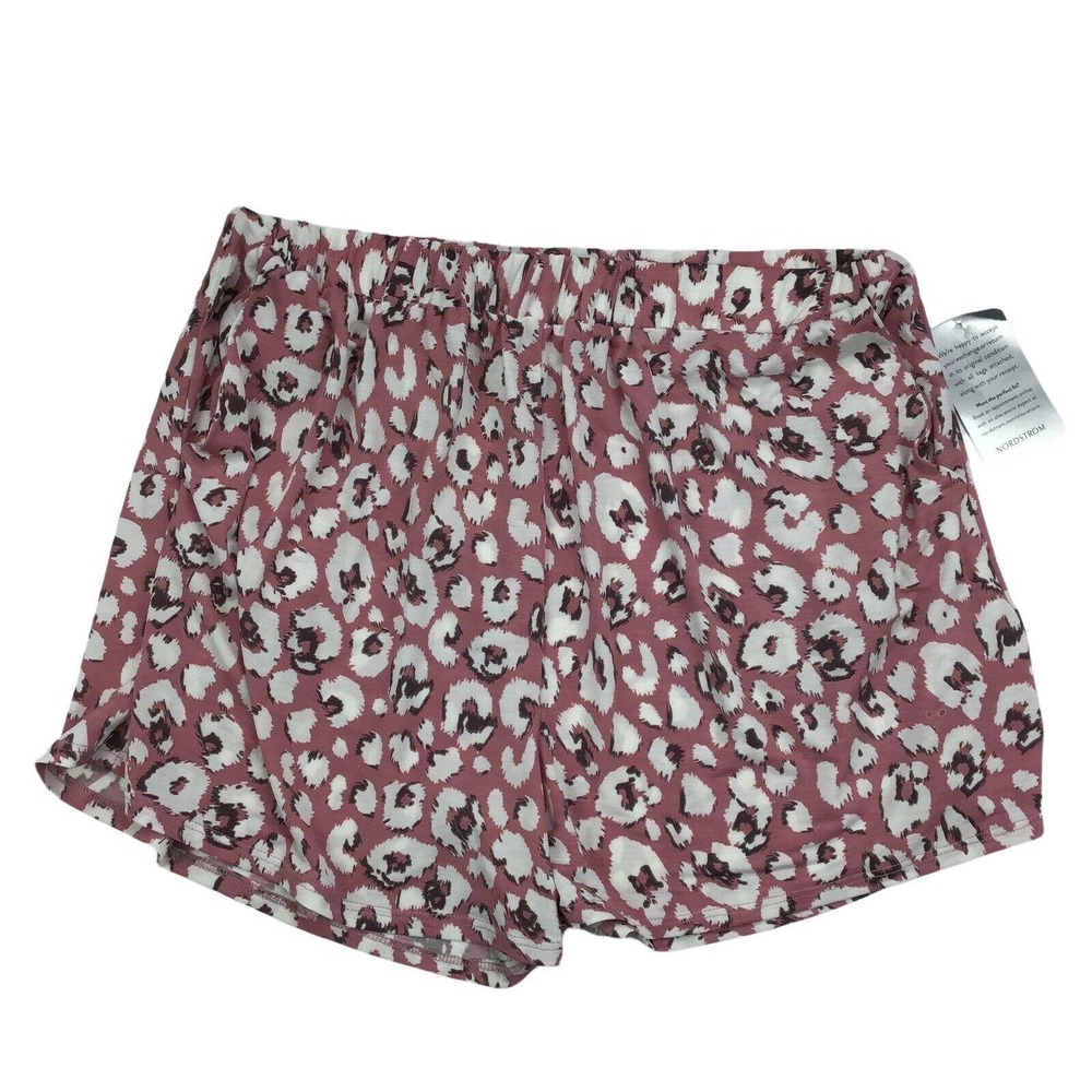 Weist Kei Women Short Elastic Waist Stretch PullOn Animal Print Pink L Large NWT - Picture 2 of 5